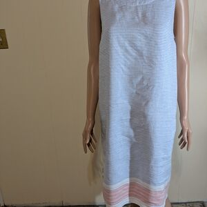 J Jill Linen Striped Sleeveless Dress